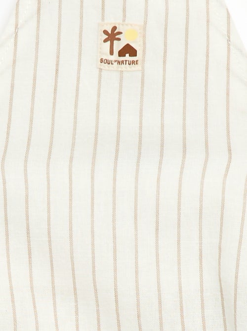 Salopette short en coton et lin - Kiabi