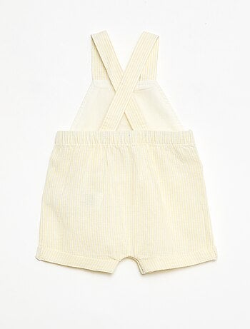 Salopette short en coton et lin