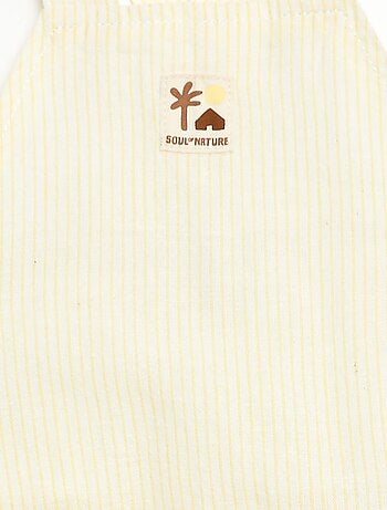 Salopette short en coton et lin