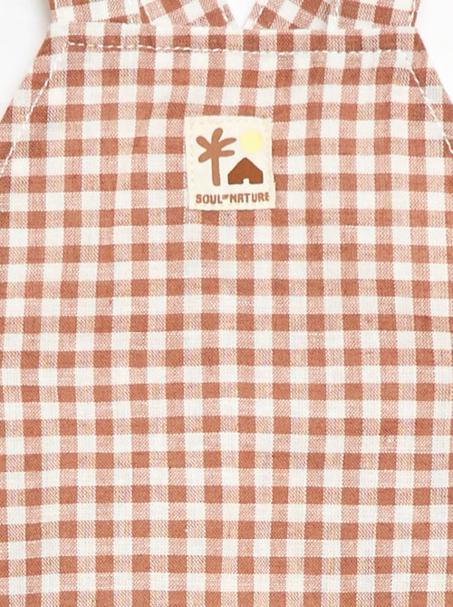 Salopette short en coton et lin - Kiabi