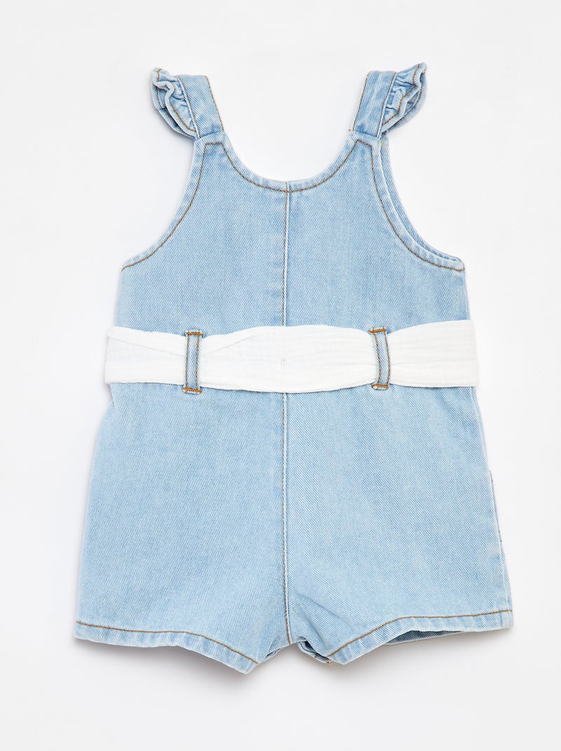 Salopette short en denim à bretelles avec ceinture Bleach - Kiabi