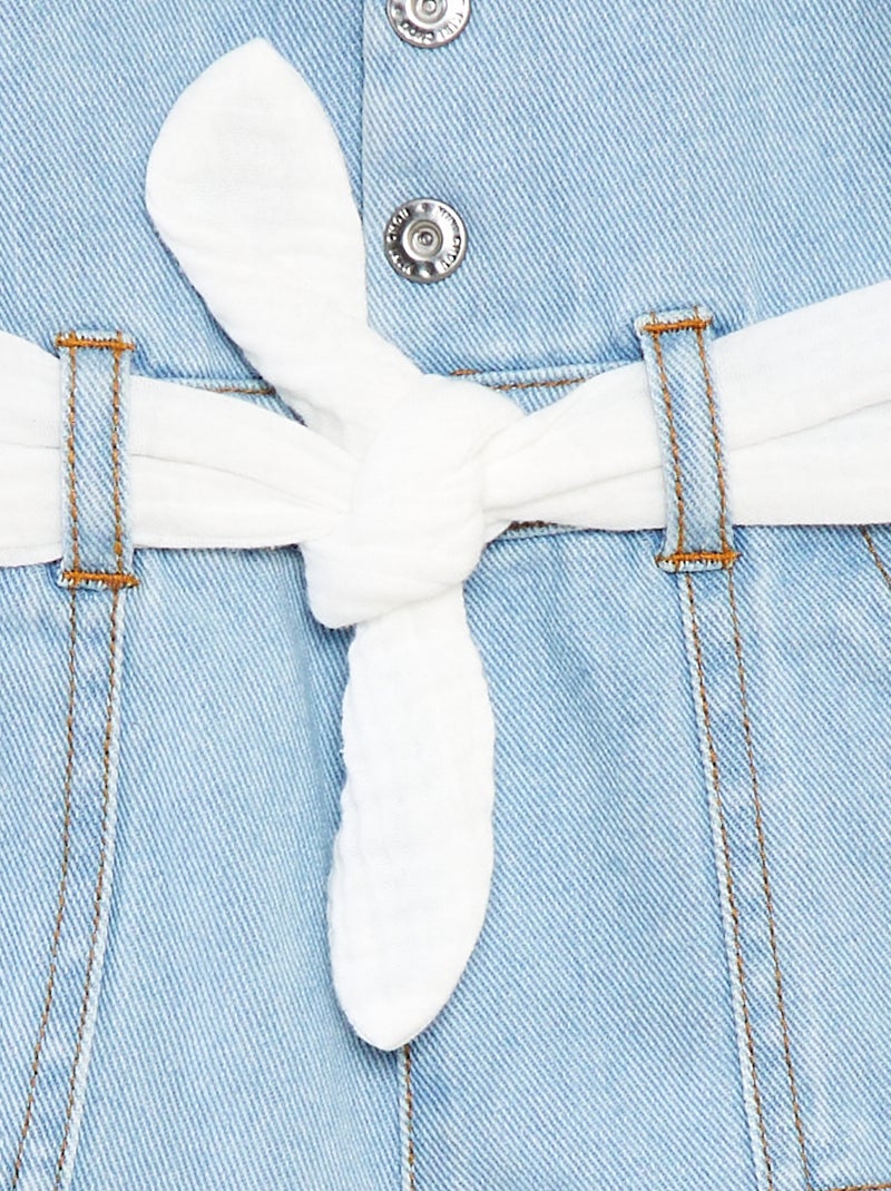 Salopette short en denim à bretelles avec ceinture Bleach - Kiabi