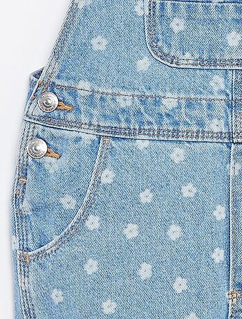 Salopette short en jean avec poche poitrine
