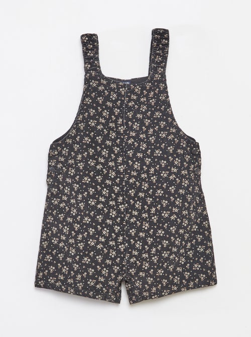 Salopette short imprimé en velours - Kiabi