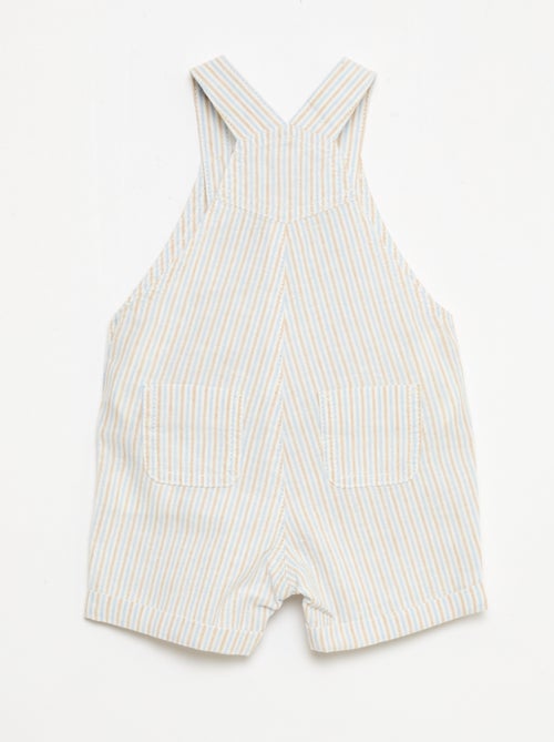Salopette short rayée en lin mélangé - Kiabi