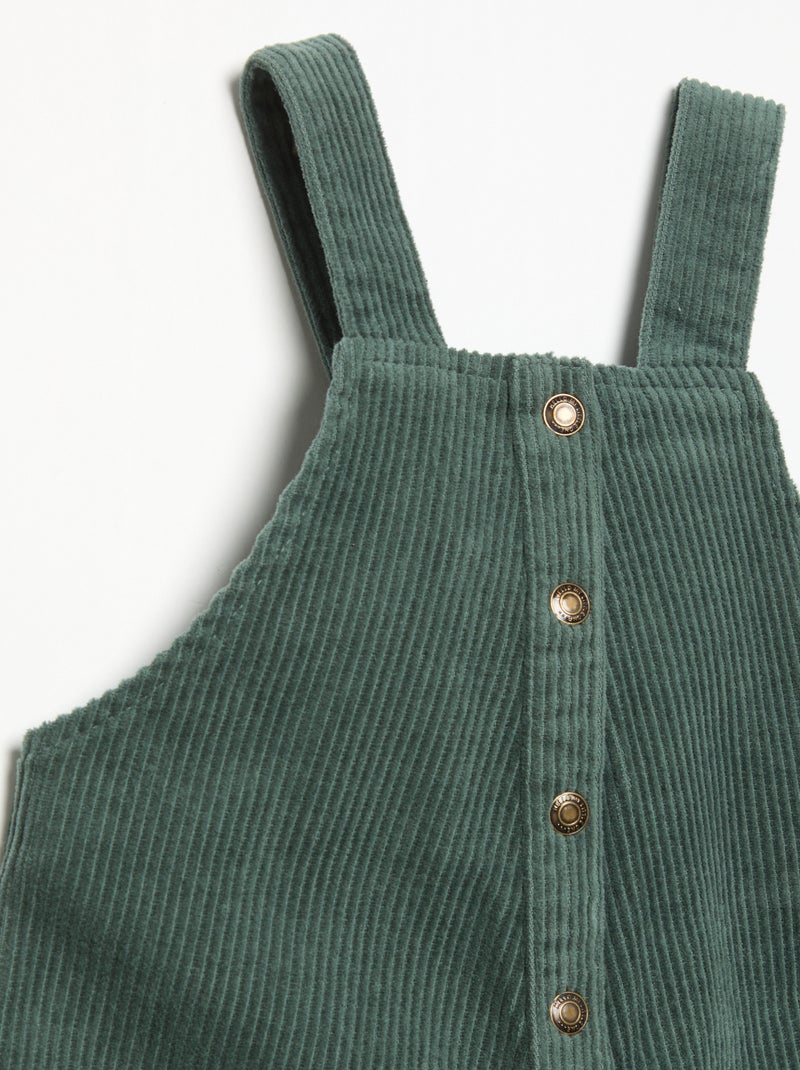 Salopette van ribfluweel Groen - Kiabi