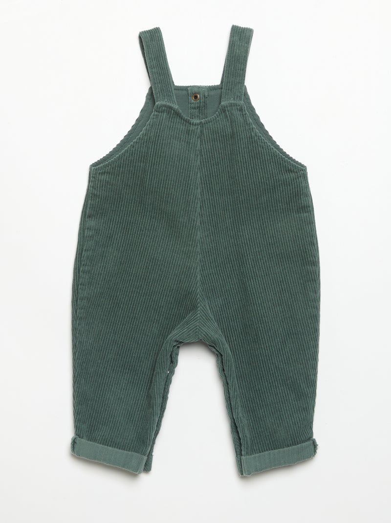 Salopette van ribfluweel Groen - Kiabi
