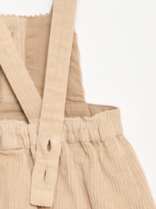 Salopette van velours met schouderbandjes - Kiabi