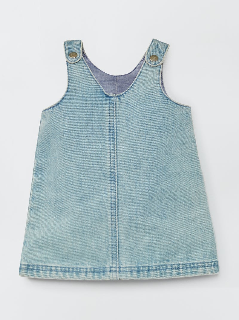 Salopettejurk van denim BLAUW - Kiabi