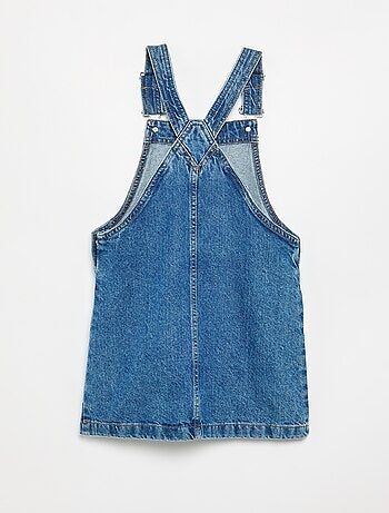 Salopettejurk van denim met 2 opgestikte zakken