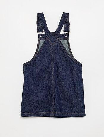 Salopettejurk van denim met 2 opgestikte zakken