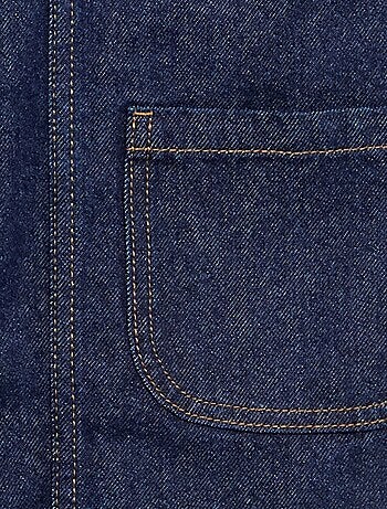 Salopettejurk van denim met 2 opgestikte zakken