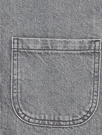 Salopettejurk van denim met 2 opgestikte zakken