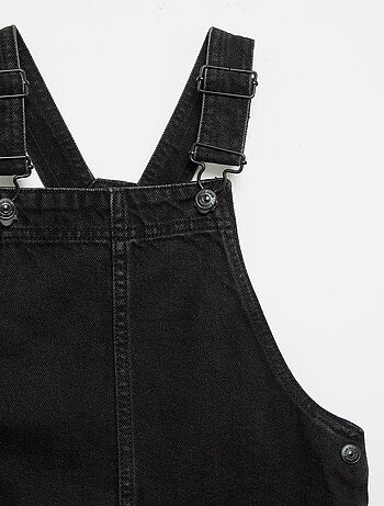 Salopettejurk van denim met 2 opgestikte zakken