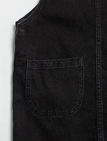 Salopettejurk van denim met 2 opgestikte zakken