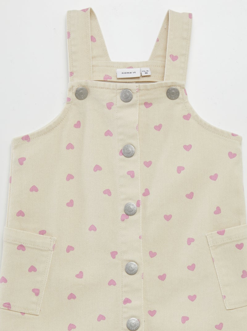 Salopettejurk van keperstof BIEGE - Kiabi