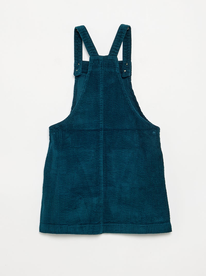 Salopettejurk van ribfluweel Blauw - Kiabi