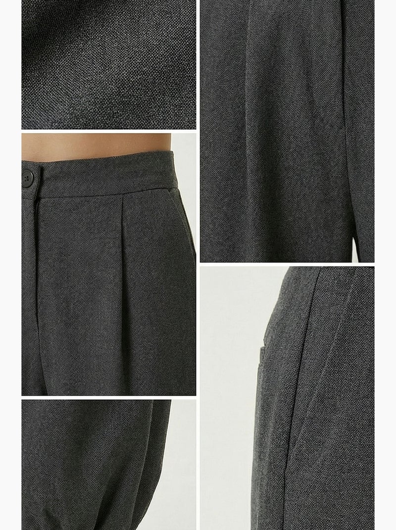 Salwarbroek met hoge taille en plooien istanbul Grijs - Kiabi