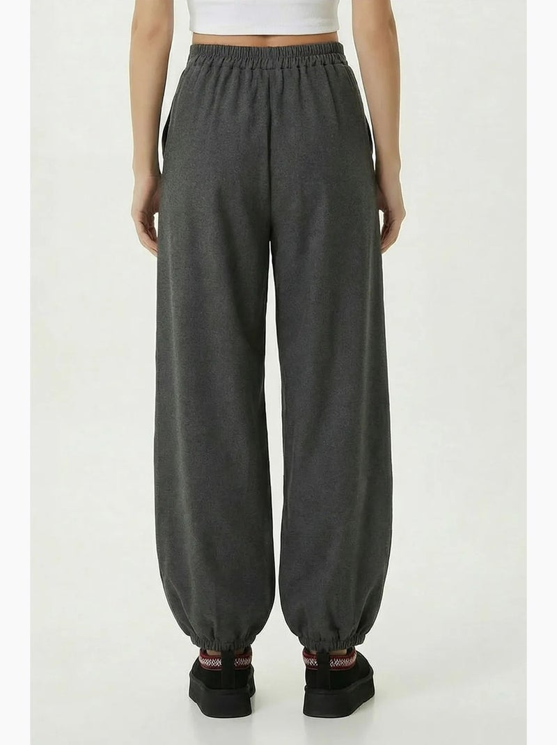 Salwarbroek met hoge taille en plooien istanbul Grijs - Kiabi