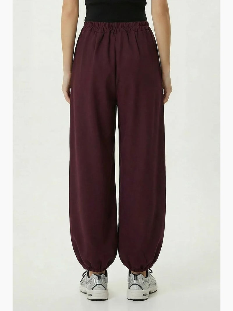 Salwarbroek met hoge taille en plooien istanbul Mauve - Kiabi