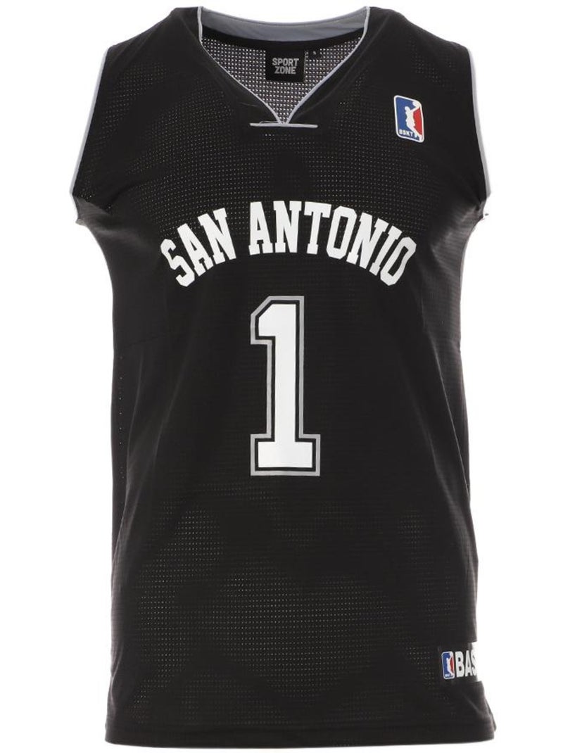 San Antonio Heren Basketbalshirt Zwart - Sport Zone Zwart - Kiabi