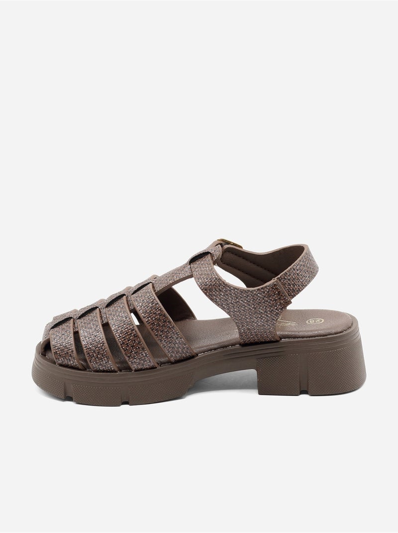 Sandaal kruisband Bruin - Kiabi
