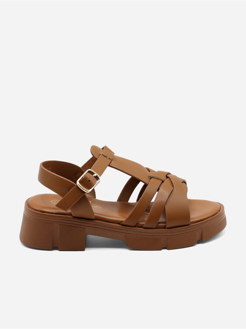 Sandaal kruisband Camel - Kiabi