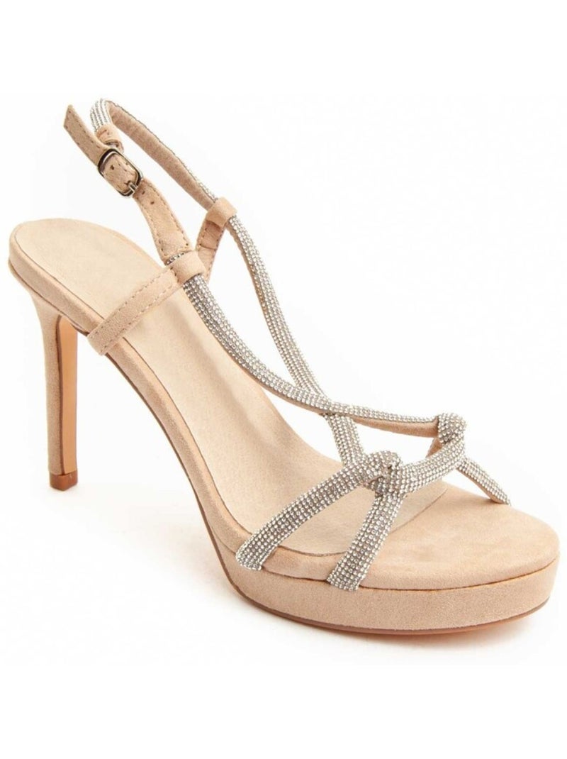 Sandaal Met Hak Synthetisch Materiaal Montevita Beige - Kiabi
