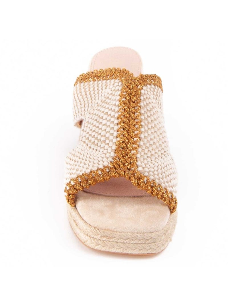 Sandaal Met Hak Synthetisch Materiaal Montevita Beige - Kiabi
