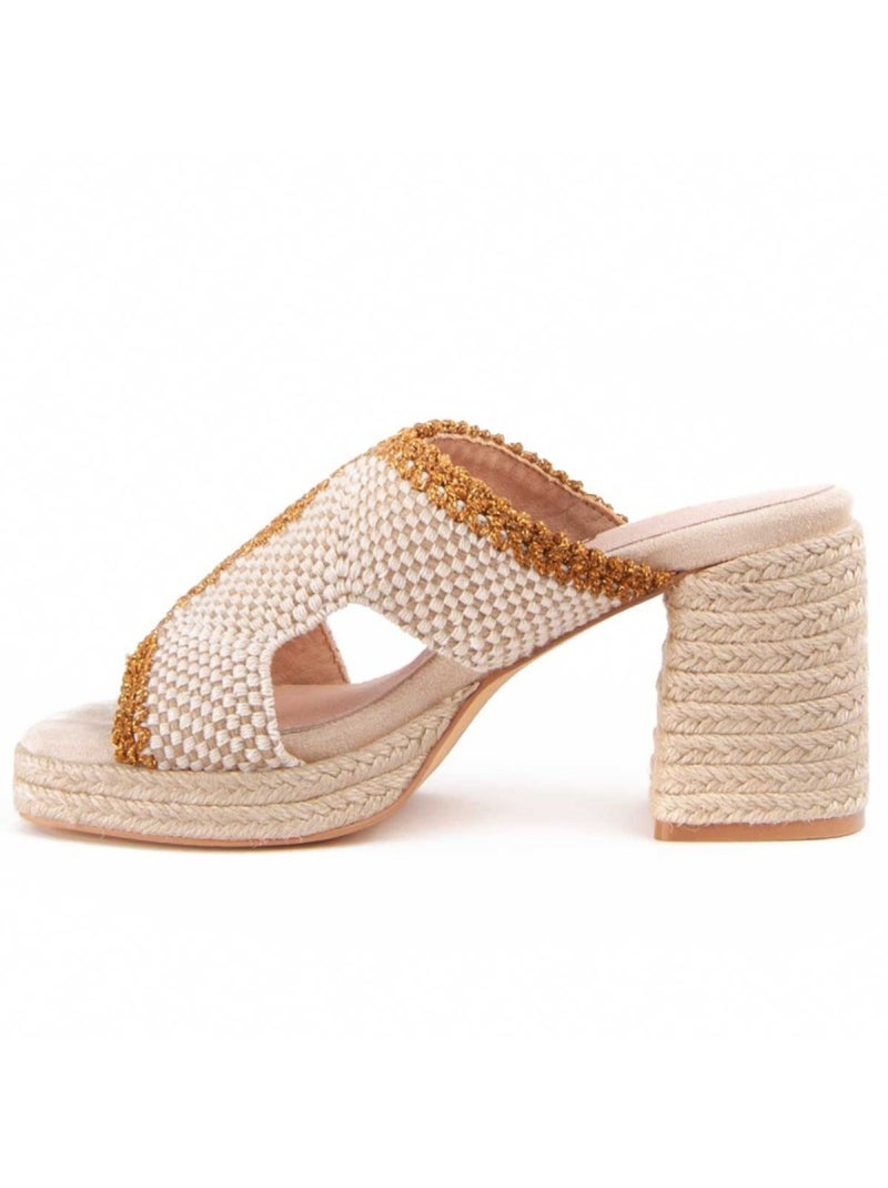 Sandaal Met Hak Synthetisch Materiaal Montevita Beige - Kiabi