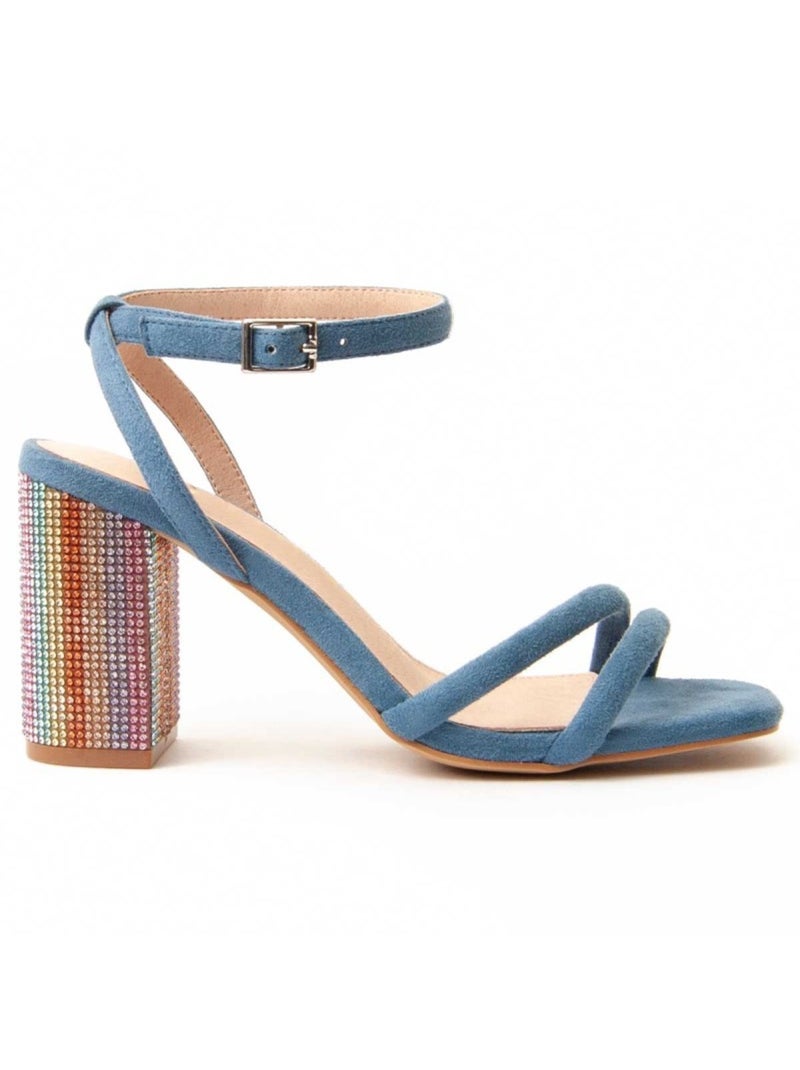 Sandaal Met Hak Synthetisch Materiaal Montevita Blauw - Kiabi