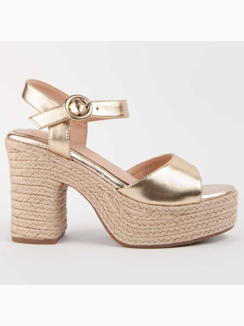 Sandaal Met Hak Synthetisch Materiaal Montevita Goud/Goudkleurig - Kiabi