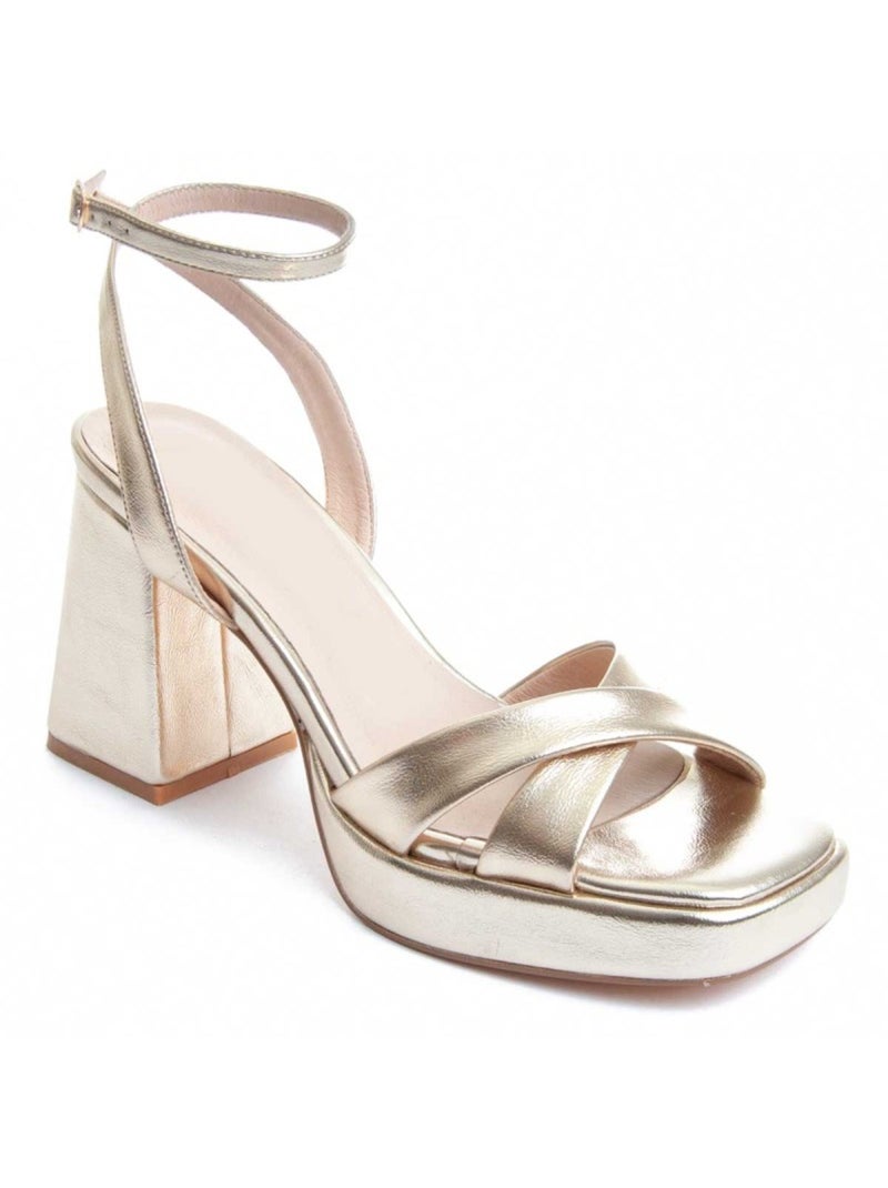 Sandaal Met Hak Synthetisch Materiaal Montevita Goud/Goudkleurig - Kiabi
