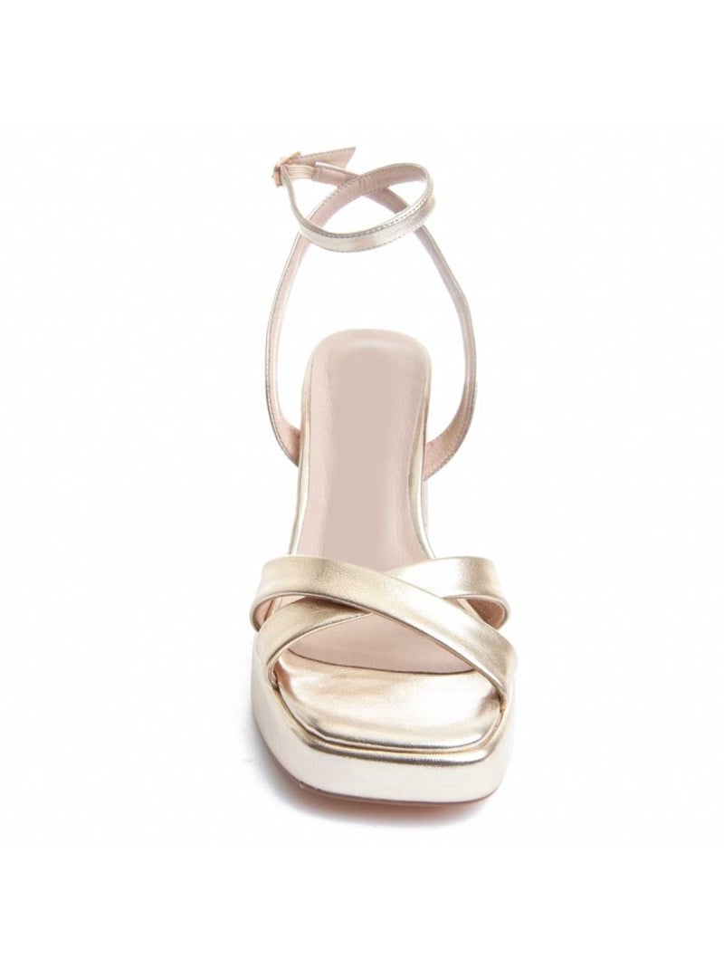 Sandaal Met Hak Synthetisch Materiaal Montevita Goud/Goudkleurig - Kiabi