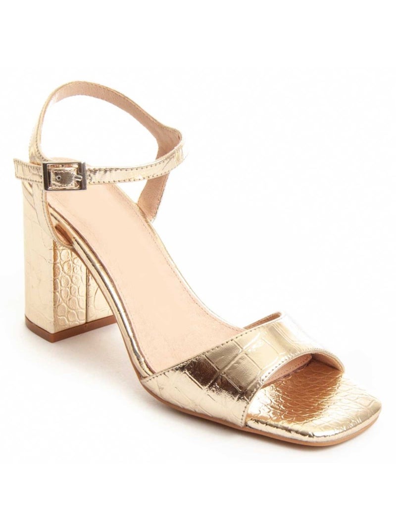 Sandaal Met Hak Synthetisch Materiaal Montevita Goud/Goudkleurig - Kiabi