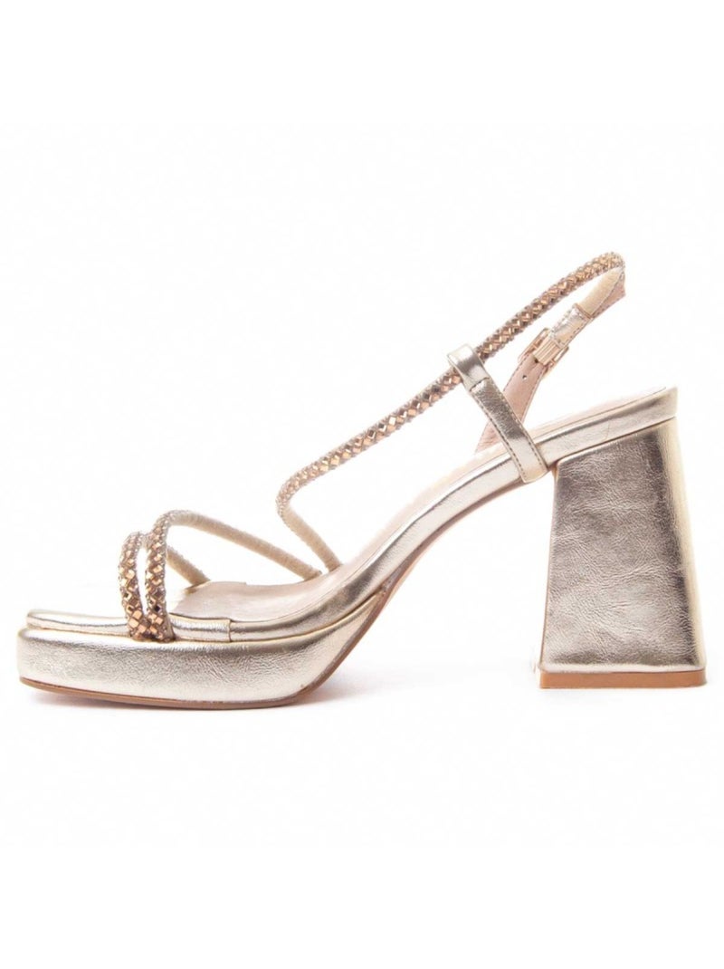 Sandaal Met Hak Synthetisch Materiaal Montevita Goud/Goudkleurig - Kiabi