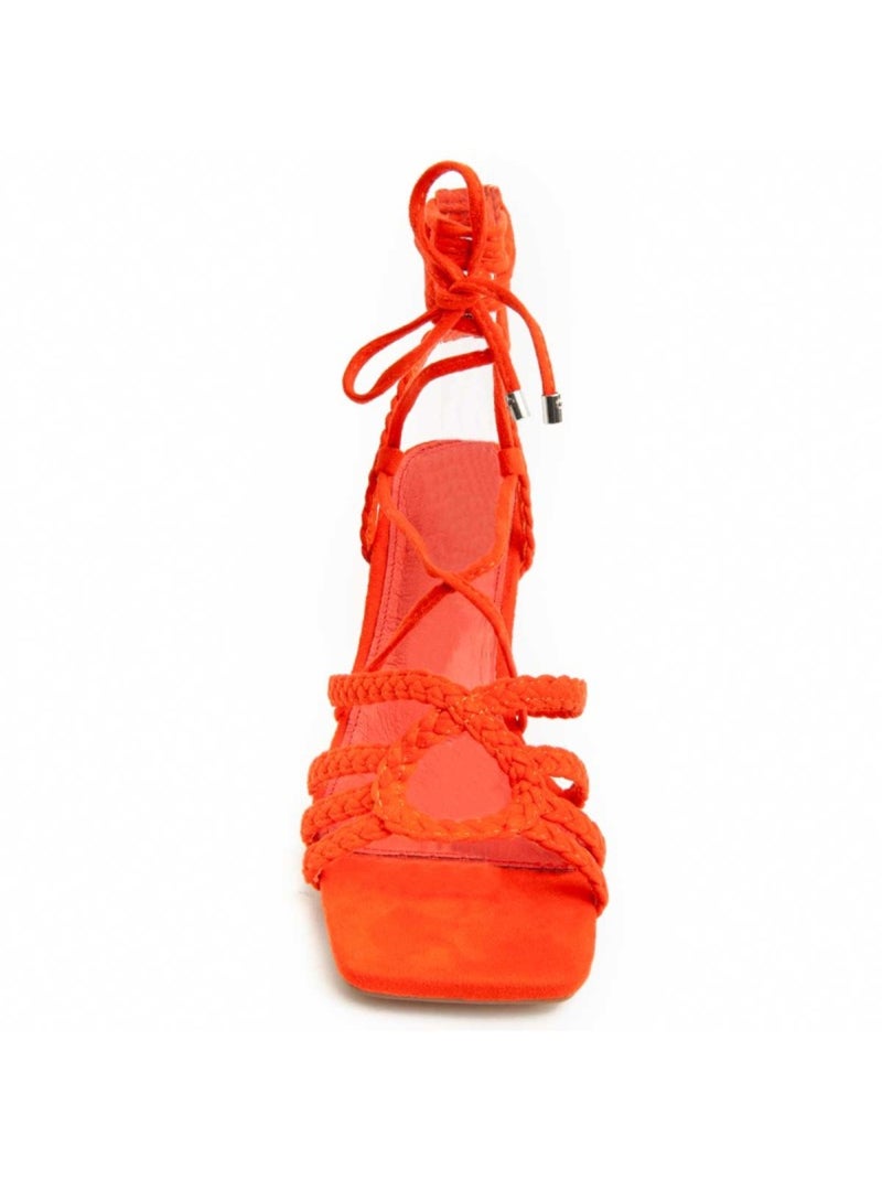 Sandaal Met Hak Synthetisch Materiaal Montevita Oranje - Kiabi