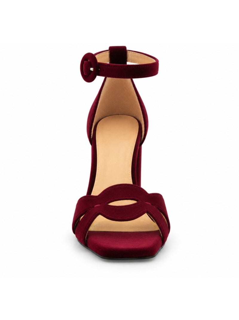 Sandaal met hak synthetisch materiaal montevita Rood - Kiabi