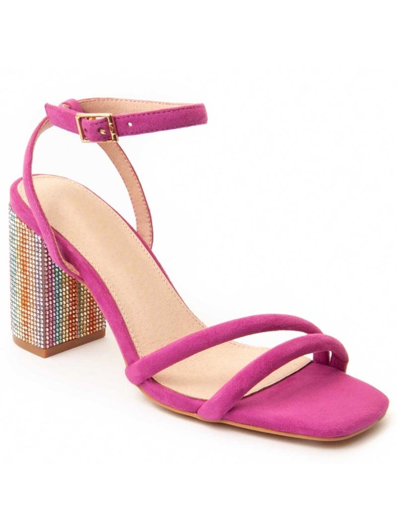 Sandaal Met Hak Synthetisch Materiaal Montevita Roze - Kiabi