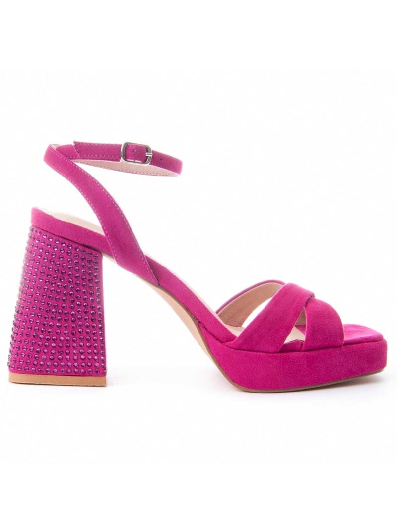 Sandaal Met Hak Synthetisch Materiaal Montevita Roze - Kiabi