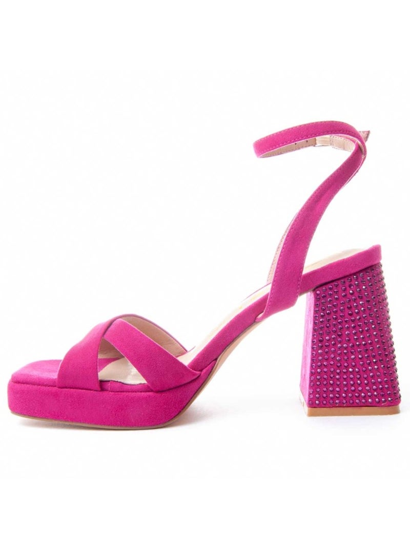 Sandaal Met Hak Synthetisch Materiaal Montevita Roze - Kiabi
