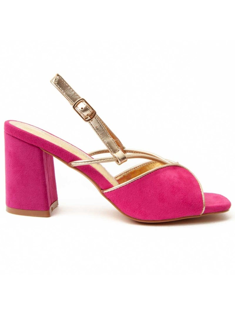 Sandaal Met Hak Synthetisch Materiaal Montevita Roze - Kiabi