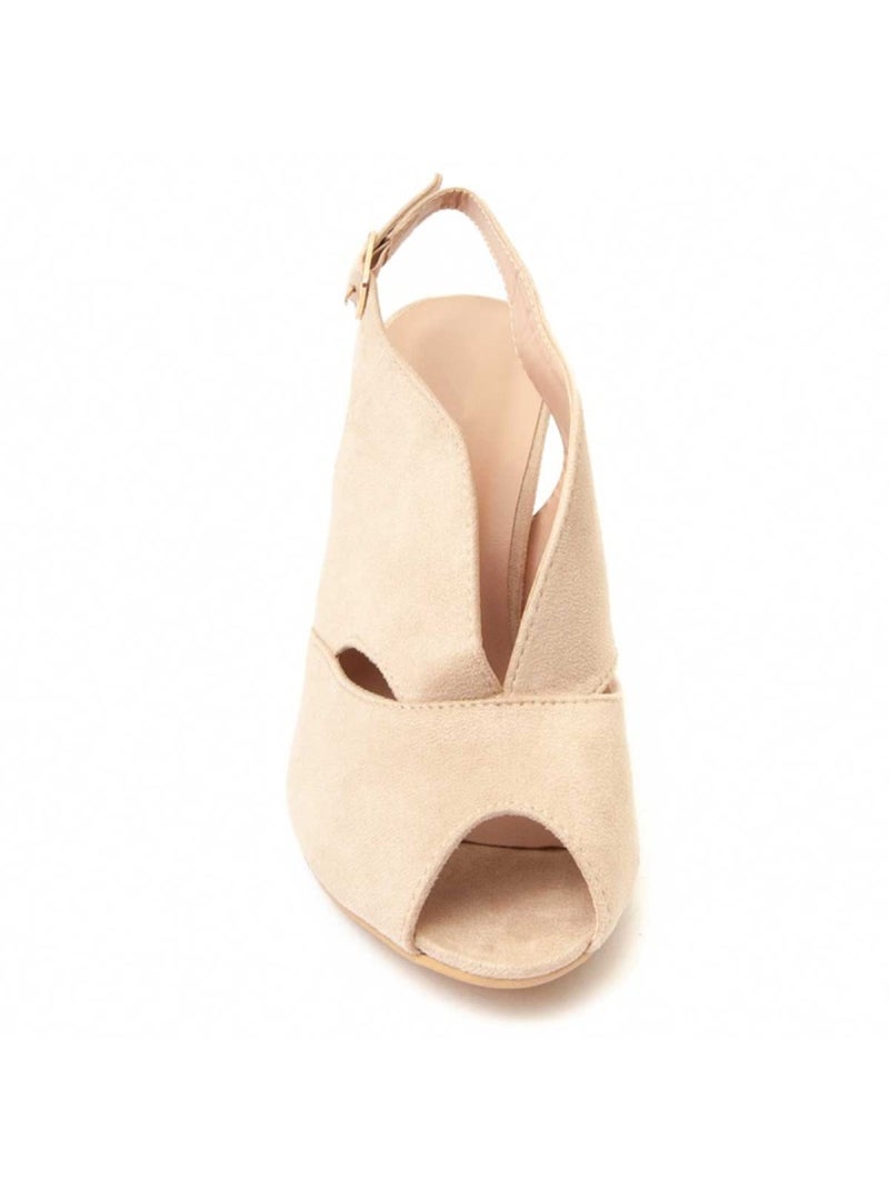 Sandaal met hak textiel montevita Beige - Kiabi
