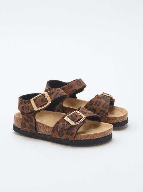 Sandaal met luipaardprint en bandjes - Kiabi