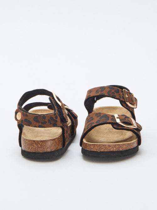 Sandaal met luipaardprint en bandjes - Kiabi