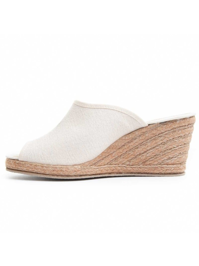 Sandaal Sleehak Textiel Leindia Wit - Kiabi
