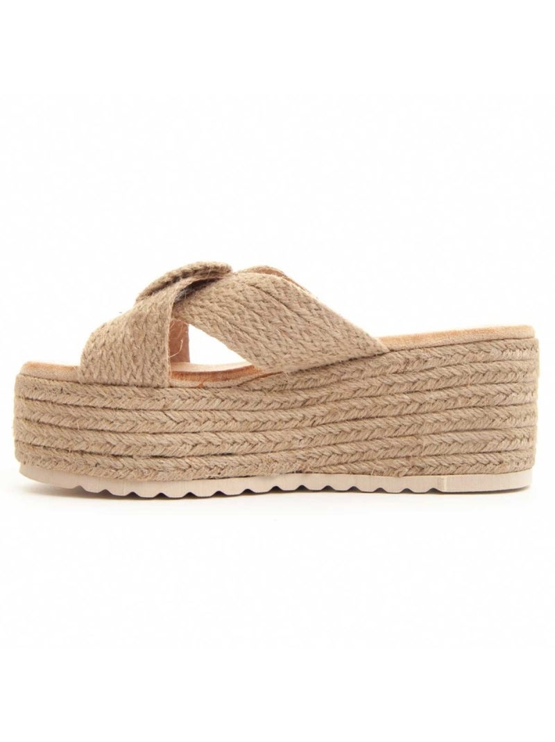 Sandaal Sleehak Textiel Montevita Beige - Kiabi