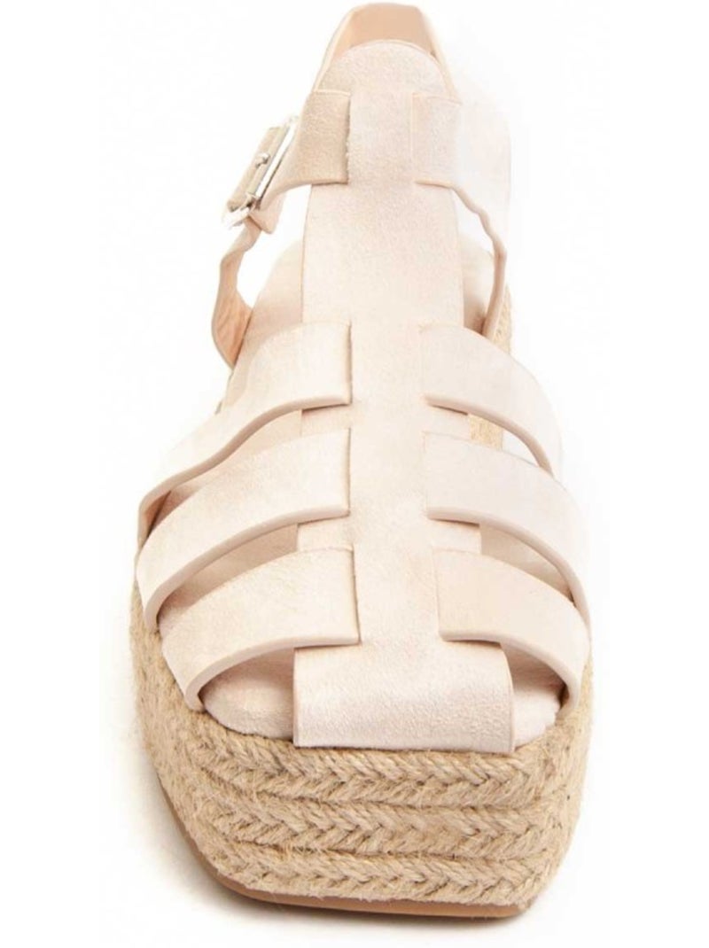 Sandale à Plateforme Textile Montevita Beige - Kiabi