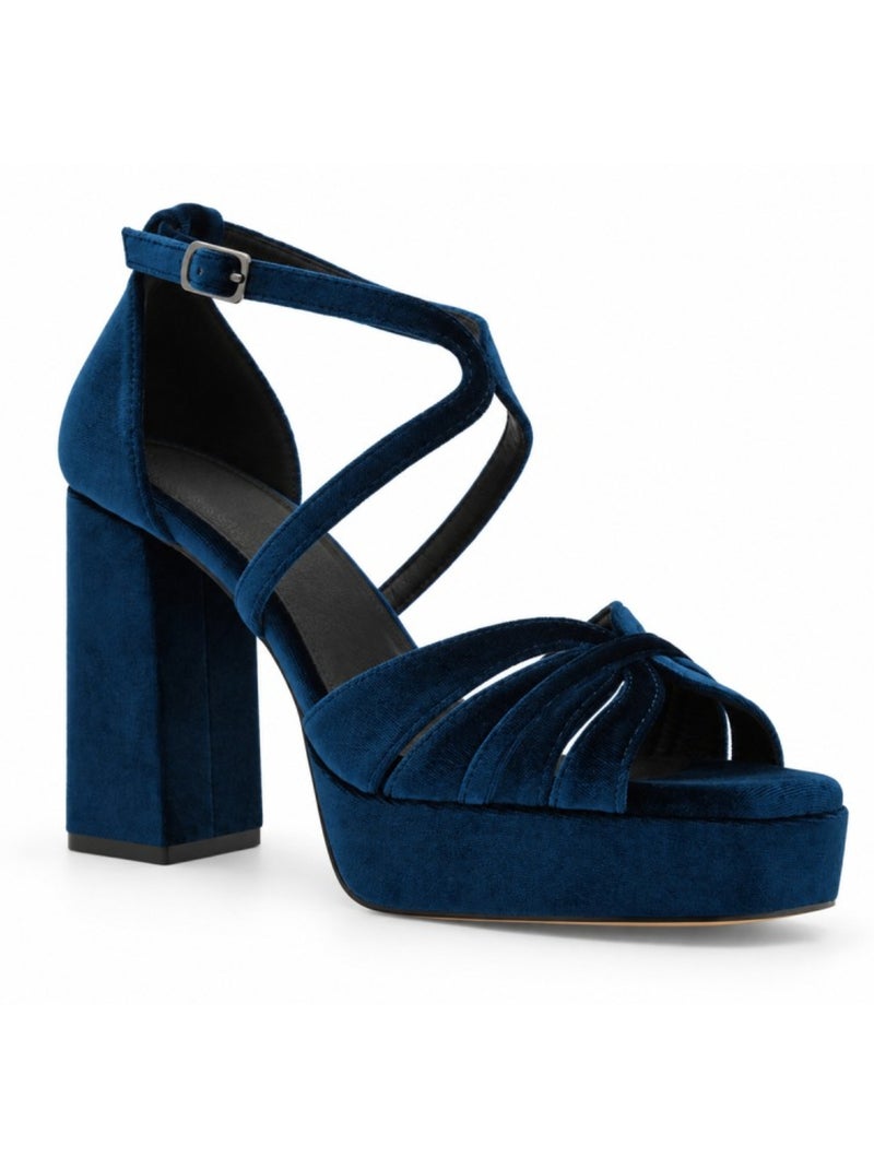 Sandale à talon matériau synthétique montevita Bleu - Kiabi