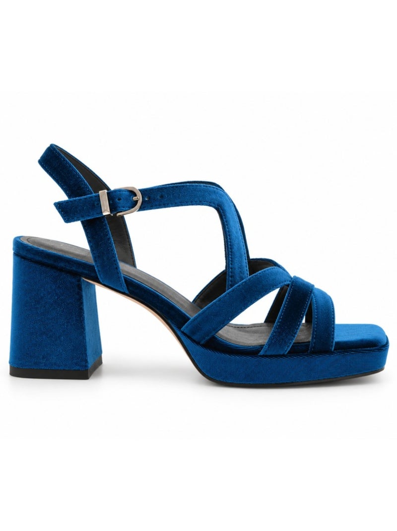 Sandale à talon matériau synthétique montevita Bleu - Kiabi
